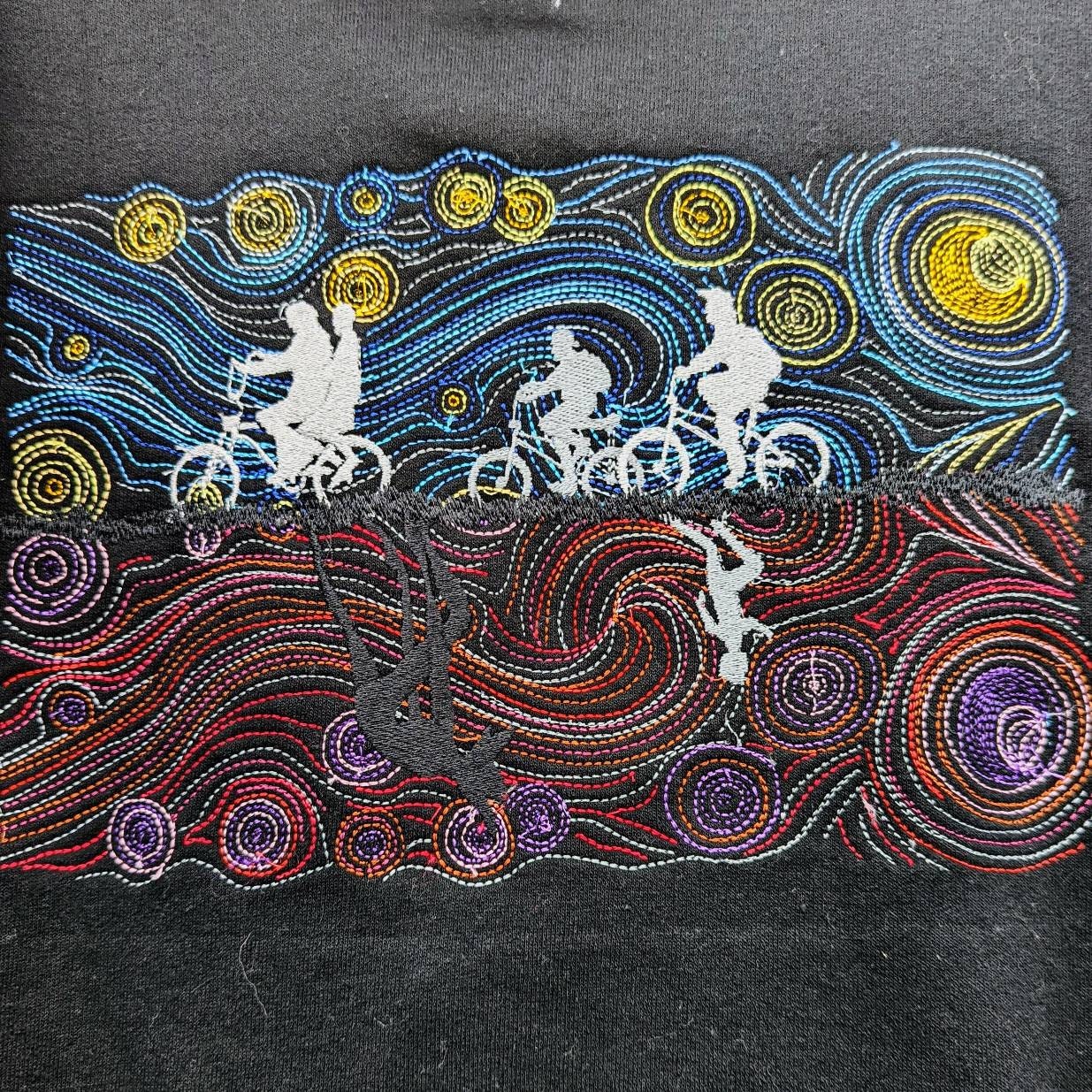 Embroidered starry night inspired fandom hoodies