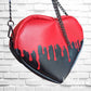 Bloody Heart shaped crossbody bag/ Valentines gift/ goth bag/ 90s fashion custom