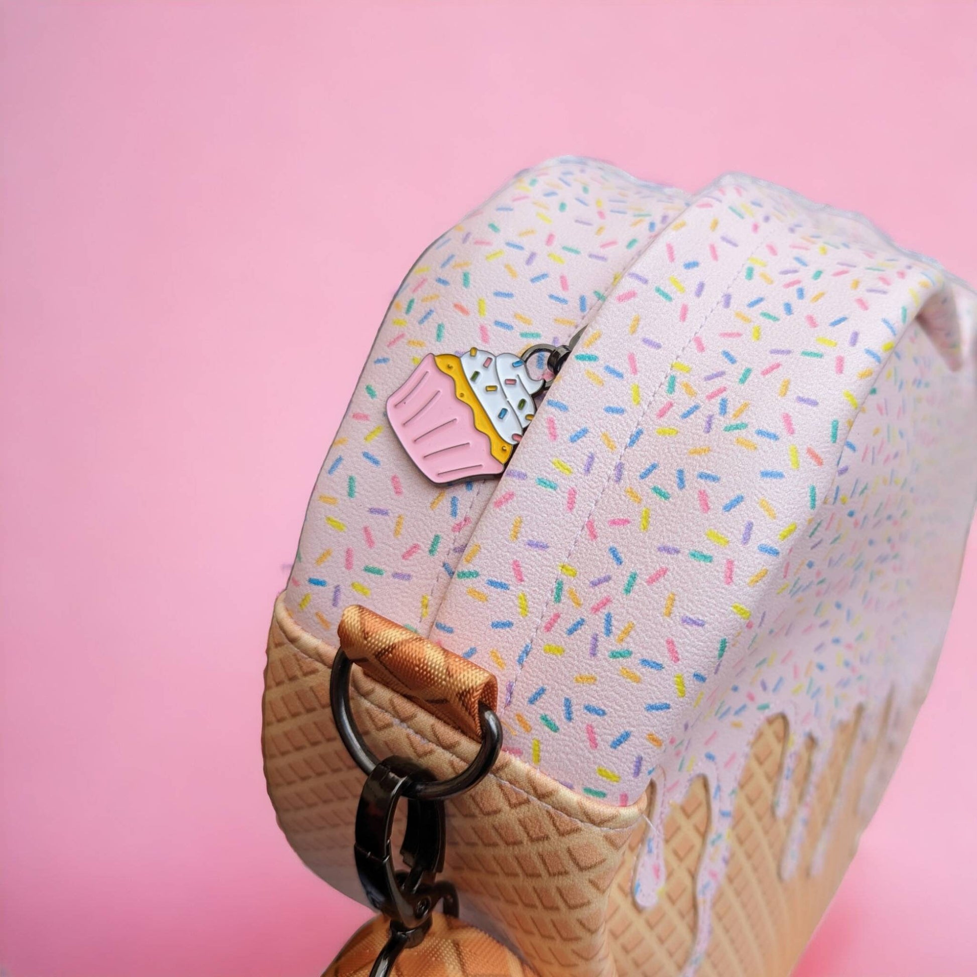 Ice cream heart bag/ dipping waffle cone/ goth bag/ 90s fashion/ custom/ pastel